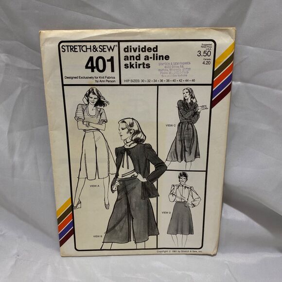 1981 Stretch and Sew Divided and A-Line Shirts Design Patterns By Ann Person - Picture 2 of 10